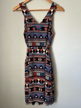 Marc By Marc Jacobs Frida Flag Tribal Print Silk Mini Dress, Lined, Size S